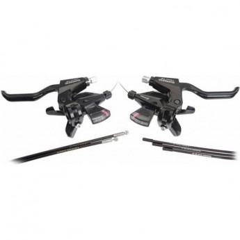 Шифтер/Тормозная ручка SHIMANO ALTUS, M310, ЛЕВ/ПР, 3X8СК, ТРОС+ОПЛЕТКА